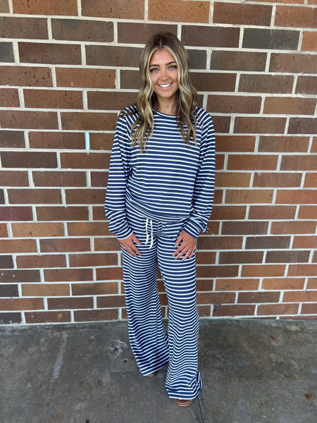Lazy Days Set- Navy Stripe