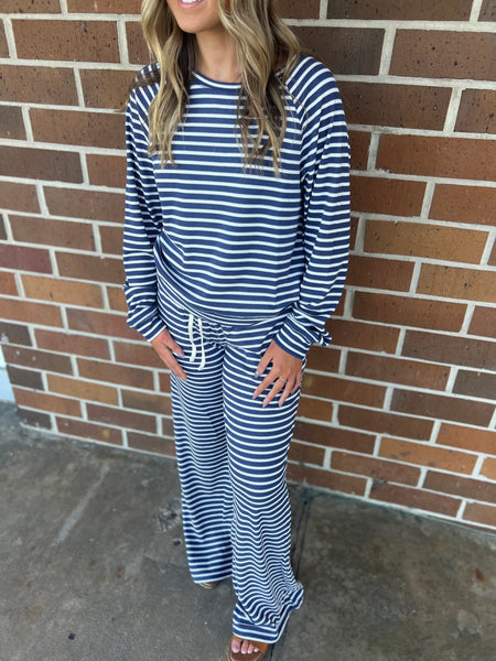 Lazy Days Set- Navy Stripe