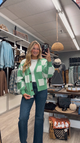 Checkers Make Me Happy Cardigan