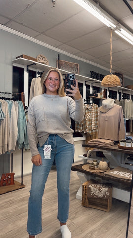 The Lizzy Everyday Top-Heathered Mocha