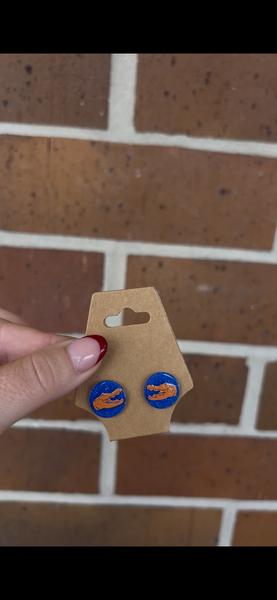 Glitter Gata Head Earrings