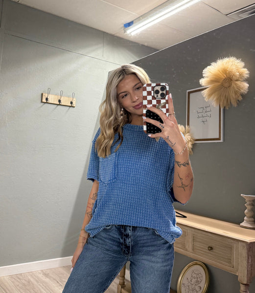 Petals In The Ground-Denim Blue