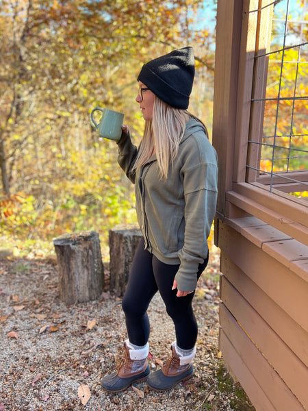 Olive obsessed pullover/cardigan