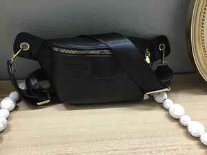 Black checkered sling bag