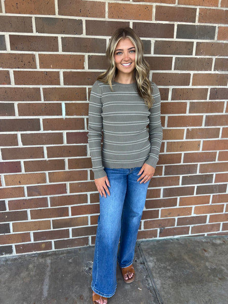 Sage Striped Sweater