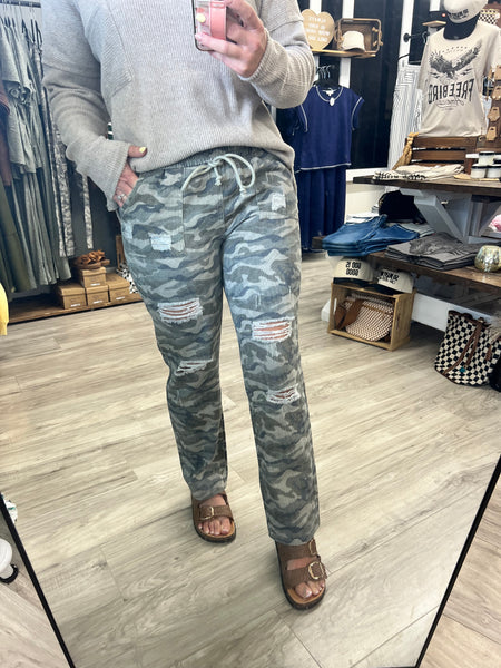 Camo draw-string pants