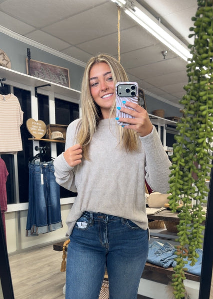 Ribbed sweater-tan