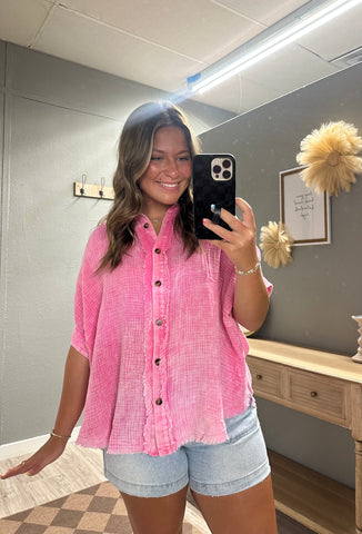 Vintage Button Down-Pink
