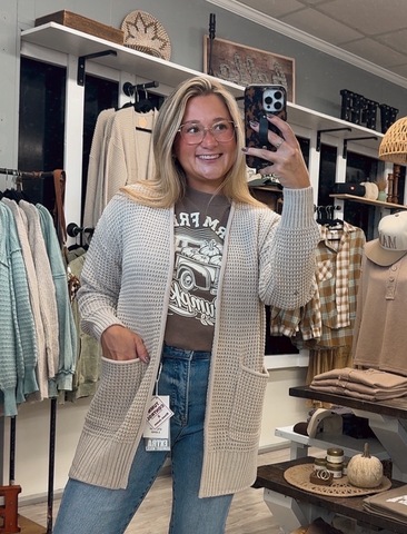 Every Girl Cardi-Sand Beige