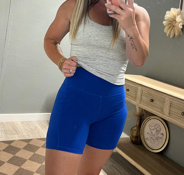 Butter Biker Shorts-Royal