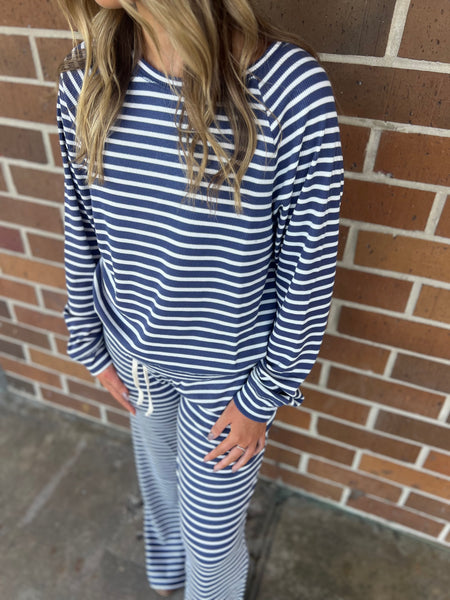 Lazy Days Set- Navy Stripe