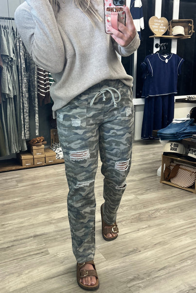 Camo draw-string pants