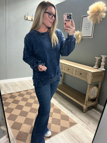 Welcome To Fall Top-Navy