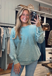 The Mallory Pullover-Ash Blue