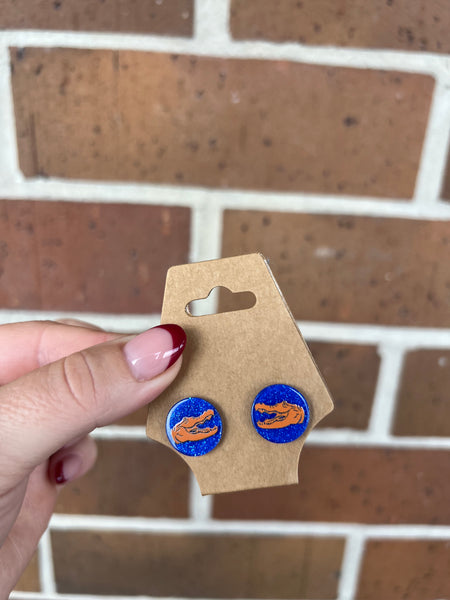 Glitter Gata Head Earrings