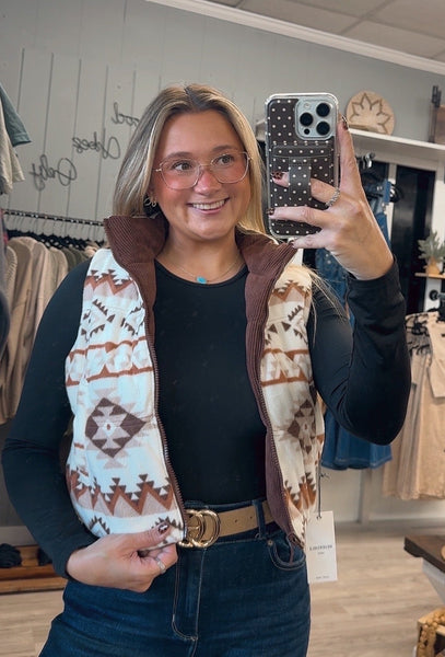 Reversible Corduroy Puffer Vest