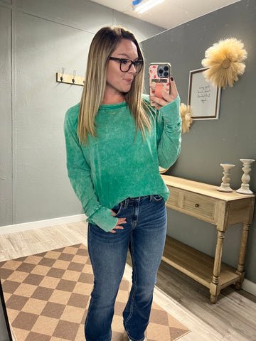 The Mya Mineral Longsleeve-Kelly Green