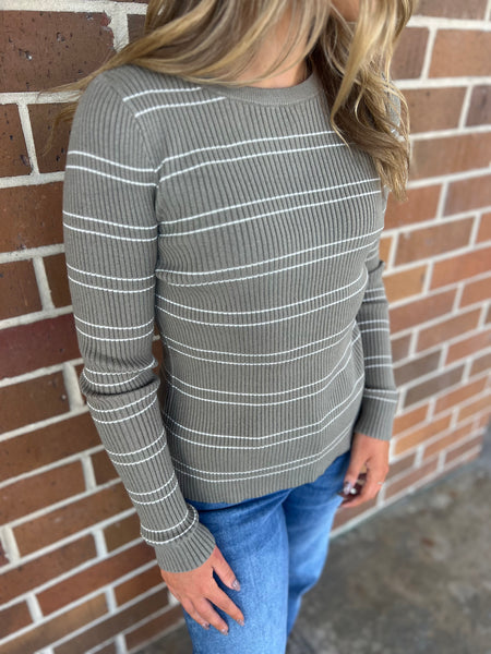 Sage Striped Sweater