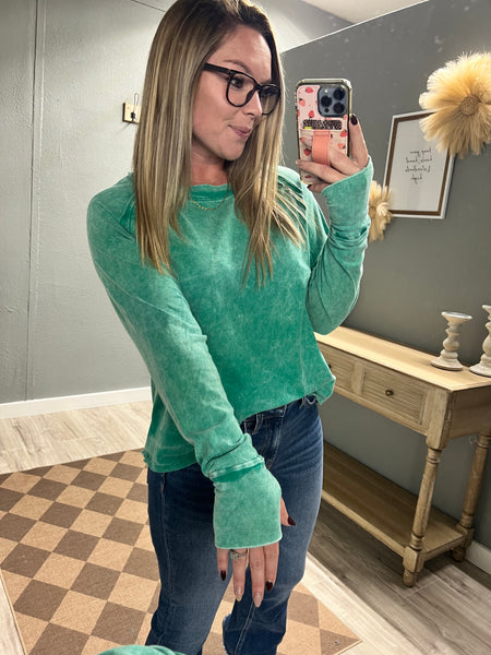 The Mya Mineral Longsleeve-Kelly Green