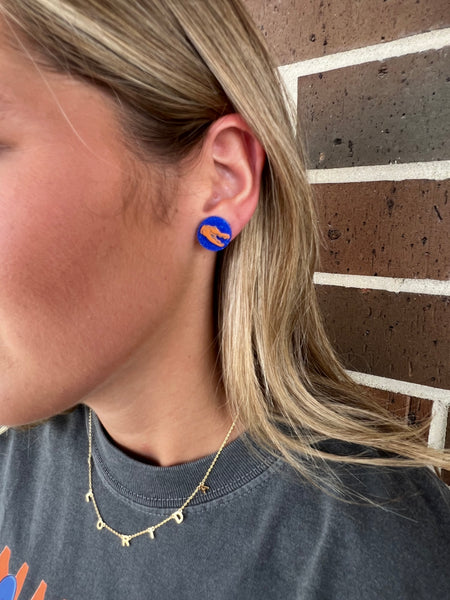 Glitter Gata Head Earrings