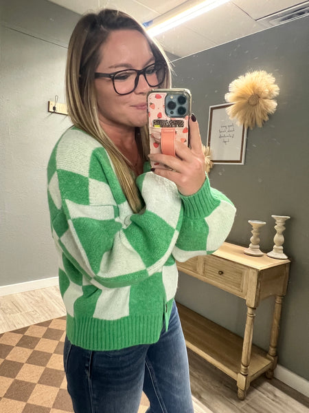 Checkers Make Me Happy Cardigan