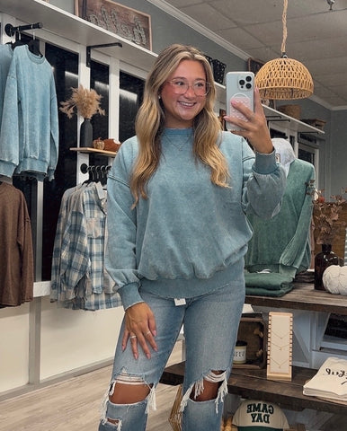 The Everyday Pullover-Blue Grey