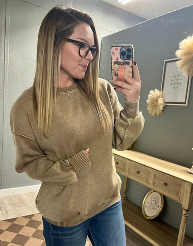 The Everyday Pullover-Deep Camel