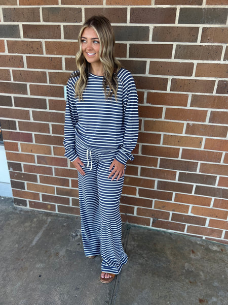 Lazy Days Set- Navy Stripe