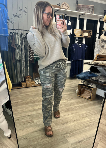 Camo draw-string pants