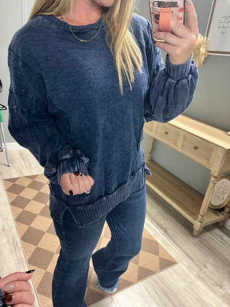 Welcome To Fall Top-Navy