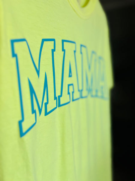 Mama Puffprint Tee-Neon