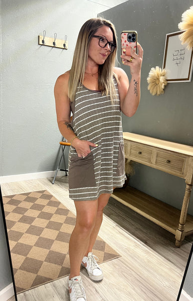 Living in sunshine Romper Dress-Mocha