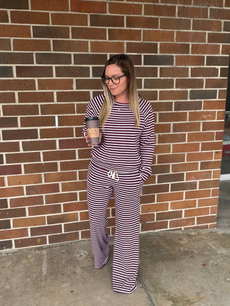 Lazy Days Set- Berry Stripe