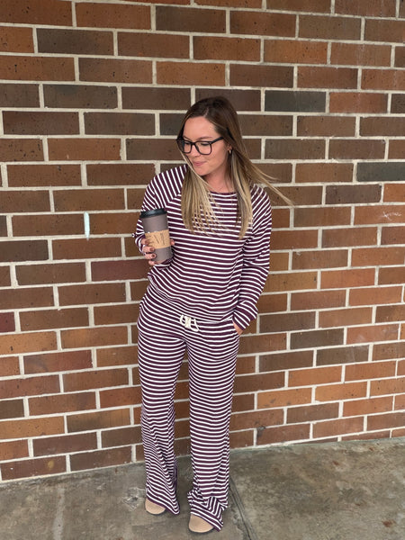 Lazy Days Set- Berry Stripe