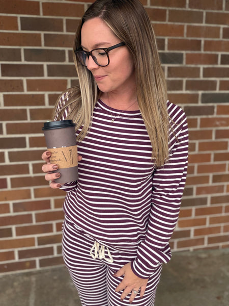Lazy Days Set- Berry Stripe