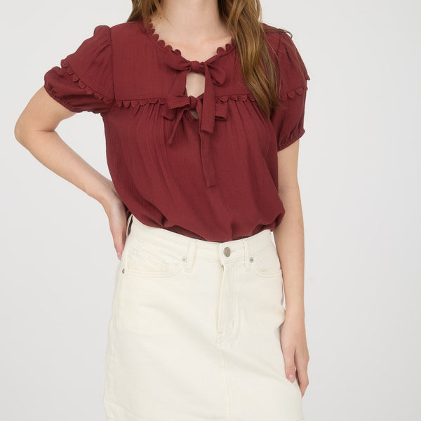 Burgundy and Bows Tops