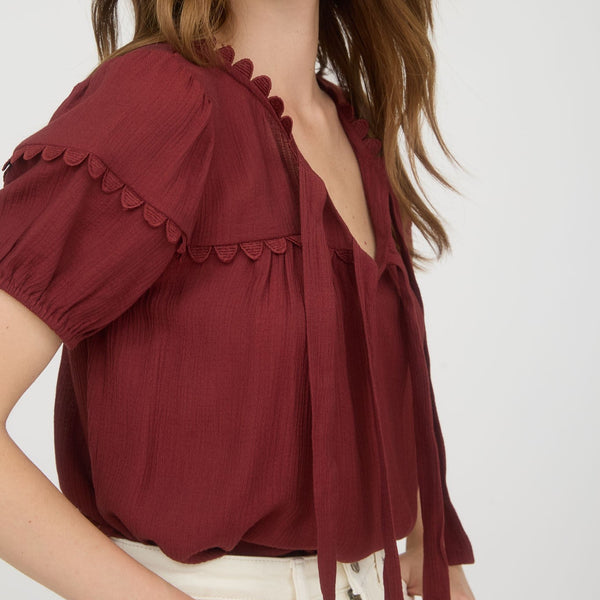 Burgundy and Bows Tops