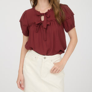 Burgundy and Bows Tops