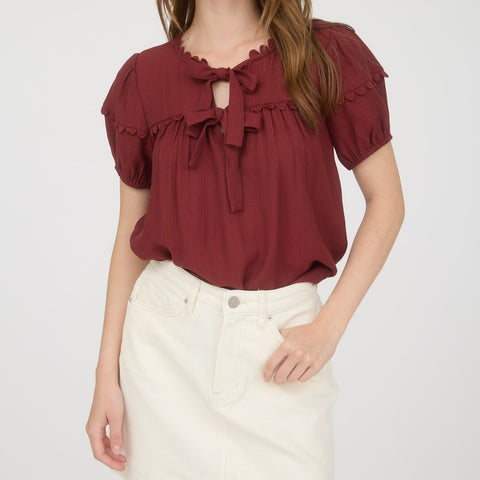 Burgundy and Bows Tops