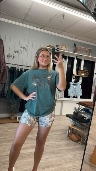 Retro Duck Tee-Blue spruce