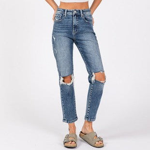 Distressed Mom Jeans