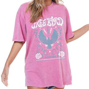 Free Bird America Tee-Pink